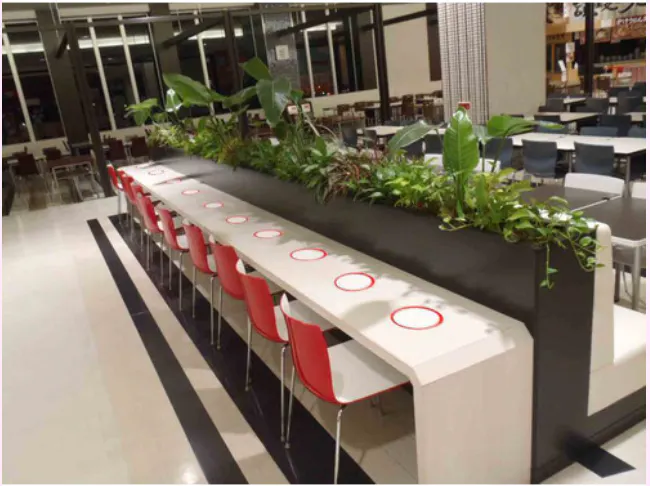 【イオンモール甲府昭和】モール内広告 フードフォレストテーブルシール