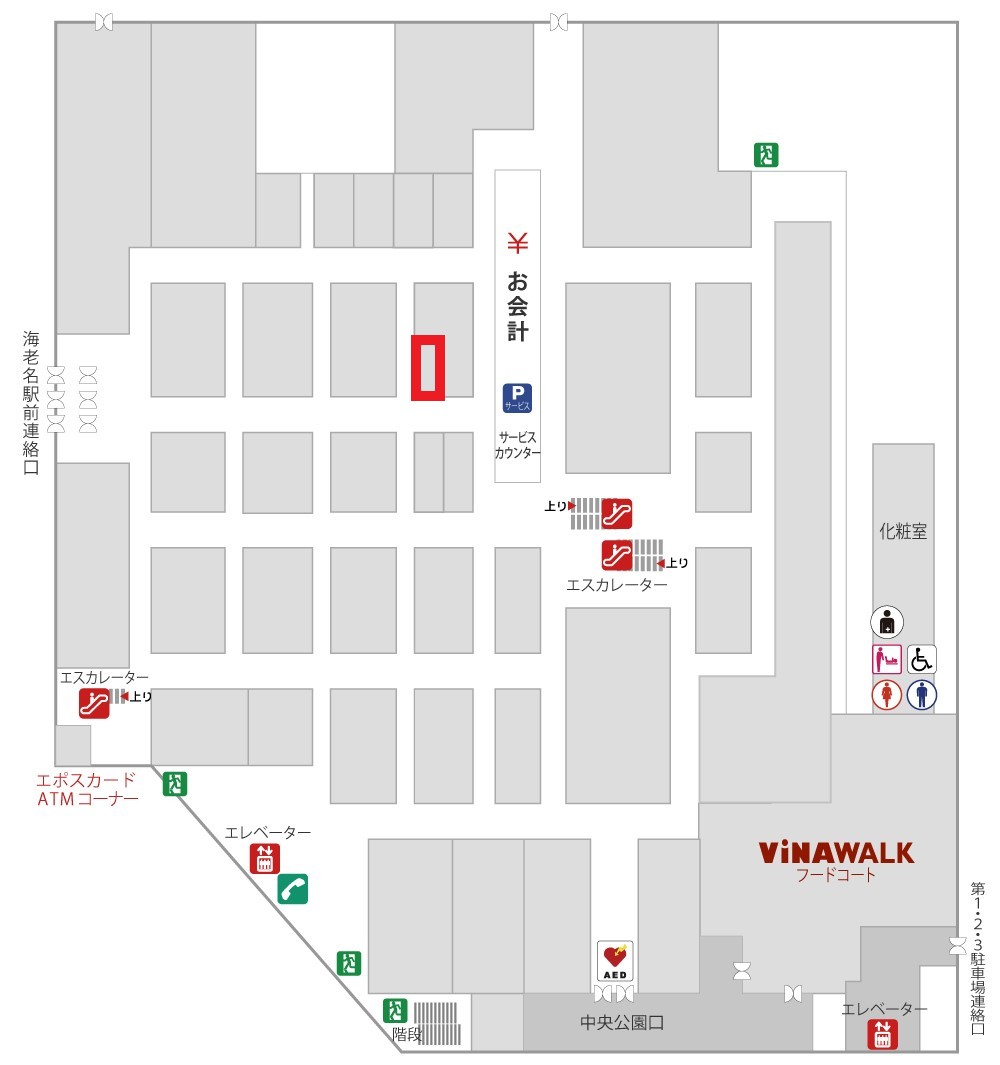 【海老名マルイ】1階 カレンダリウムF04 【食物販・調理行為可能】お客さまの前で調理可、米飯、点心などのポップアップに最適