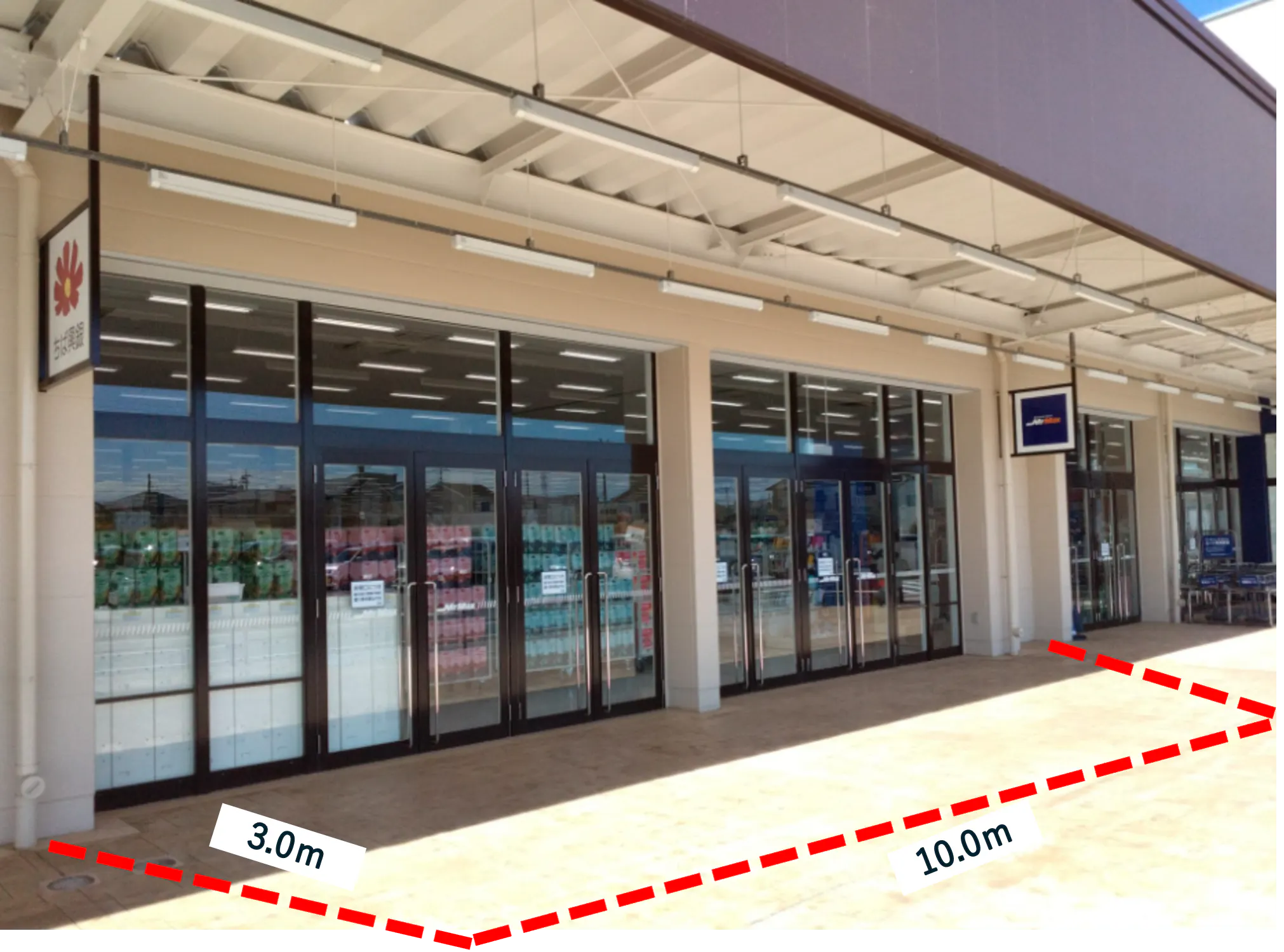 【ミスターマックス おゆみ野店】ミスターマックス側モール下 販促プロモーションや物販用途に最適な総合ディスカウントストアの催事イベントスペースの画像