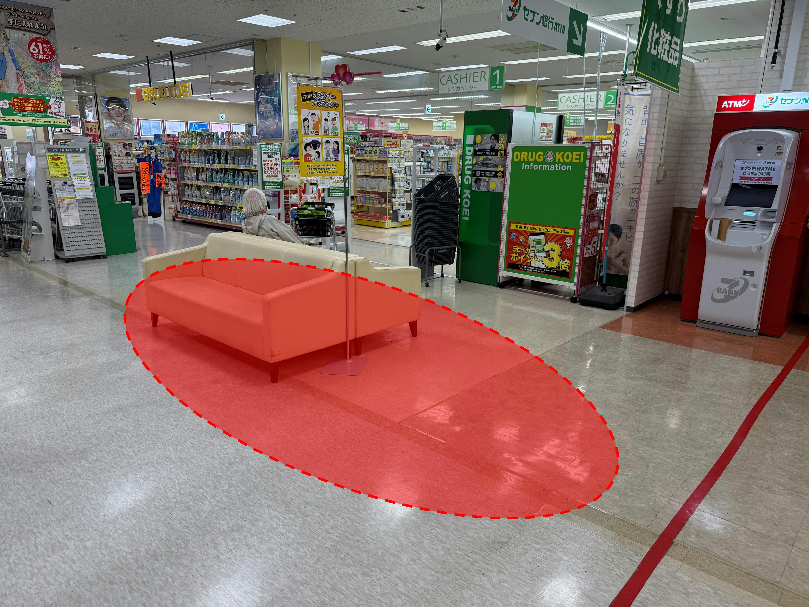 【ゆめマート 頓野】店内中央　販促プロモーションや物販のポップアップストアにおすすめな催事イベントスペースの画像