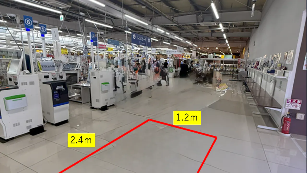 【スーパーセンタートライアル八女店】店内レジアウト_物販限定スペース