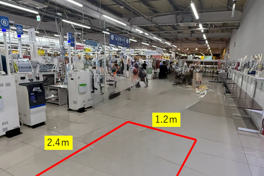 【スーパーセンタートライアル八女店】店内レジアウト_物販限定スペース