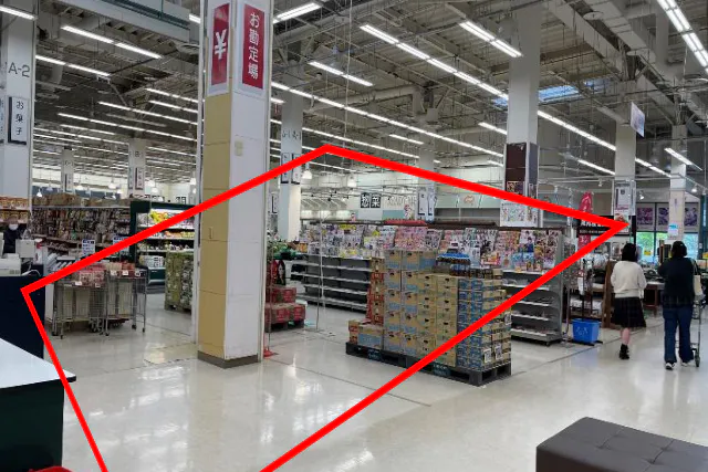【イオンスーパーセンター五城目】食品レジ横 販促プロモーションや物販に最適なスーパー店内催事イベントスペース