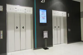 【イオンモールいわき小名浜】モール内広告 エレベーター