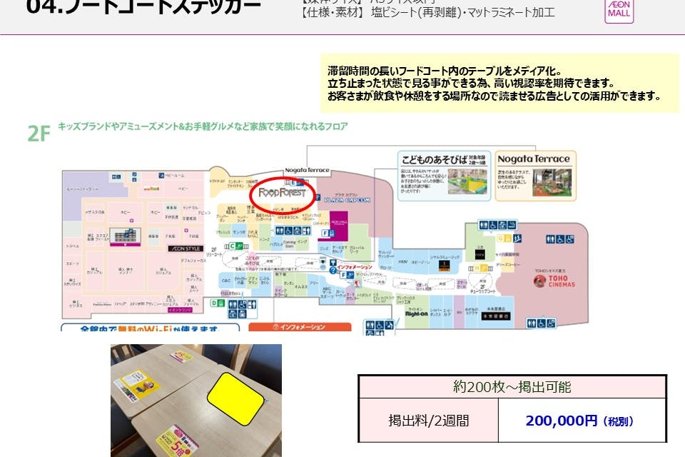 【イオンモール直方】モール内広告 フードコートステッカー