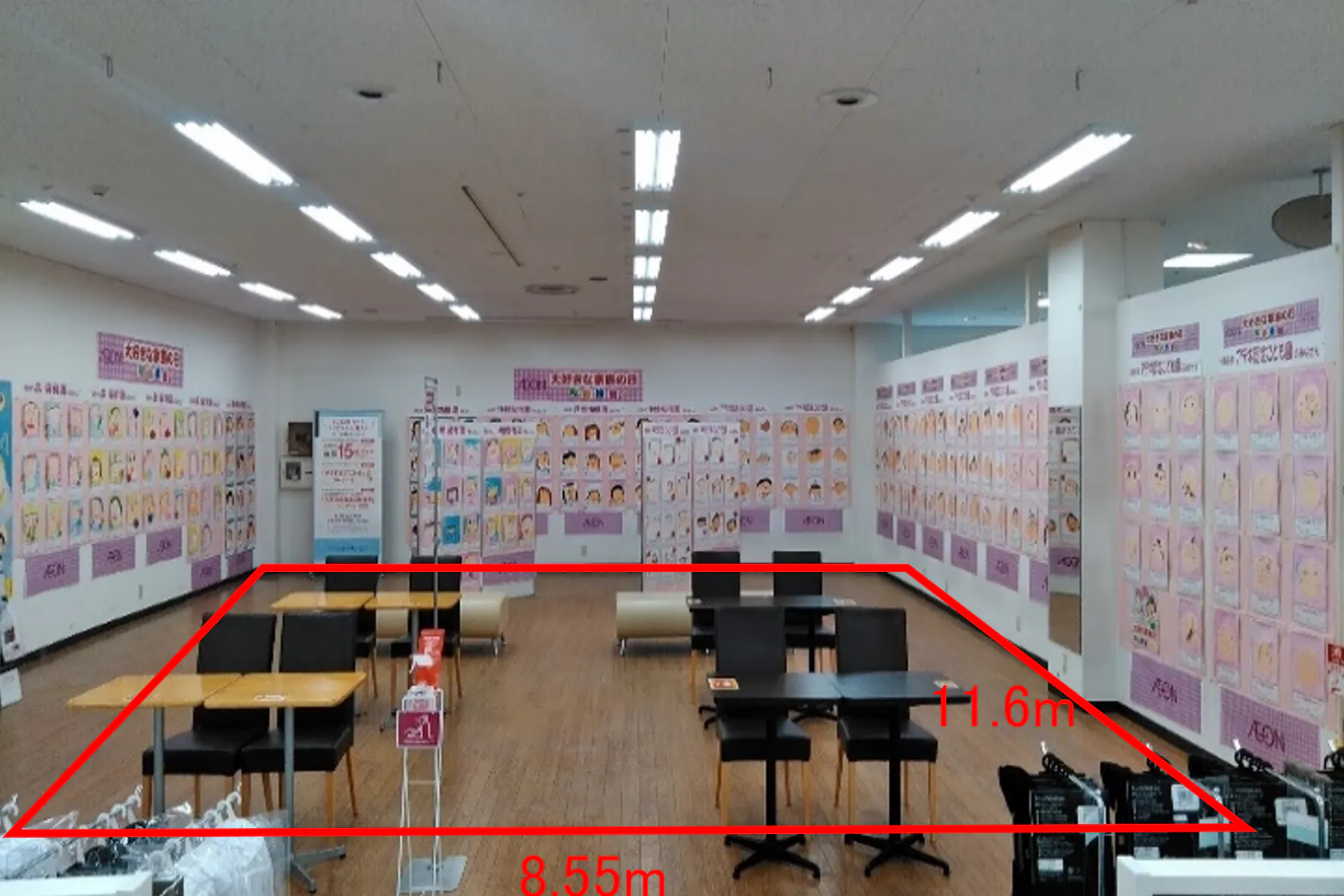 【イオン酒田南】2F催事場 販促プロモーションに最適なスーパー店内催事イベントスペース