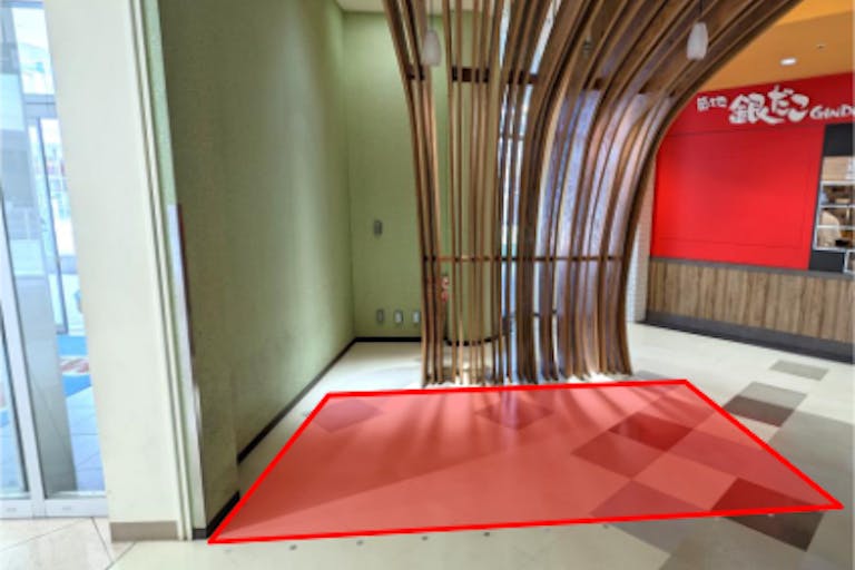 【あべのキューズモール】「⑮3F フードコート入口」実演販売も可能な食物販向き催事スペースの画像1