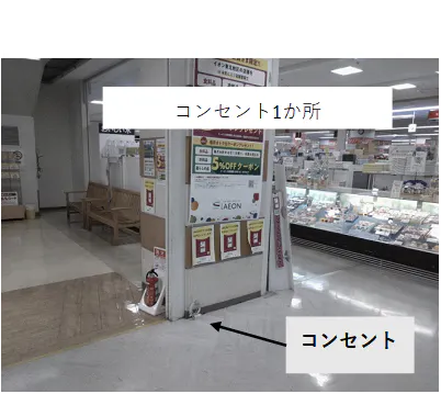 【イオン能代店】1F食品側エスカレーター側脇催事場 販促プロモーションに最適なスーパー店内催事イベントスペース