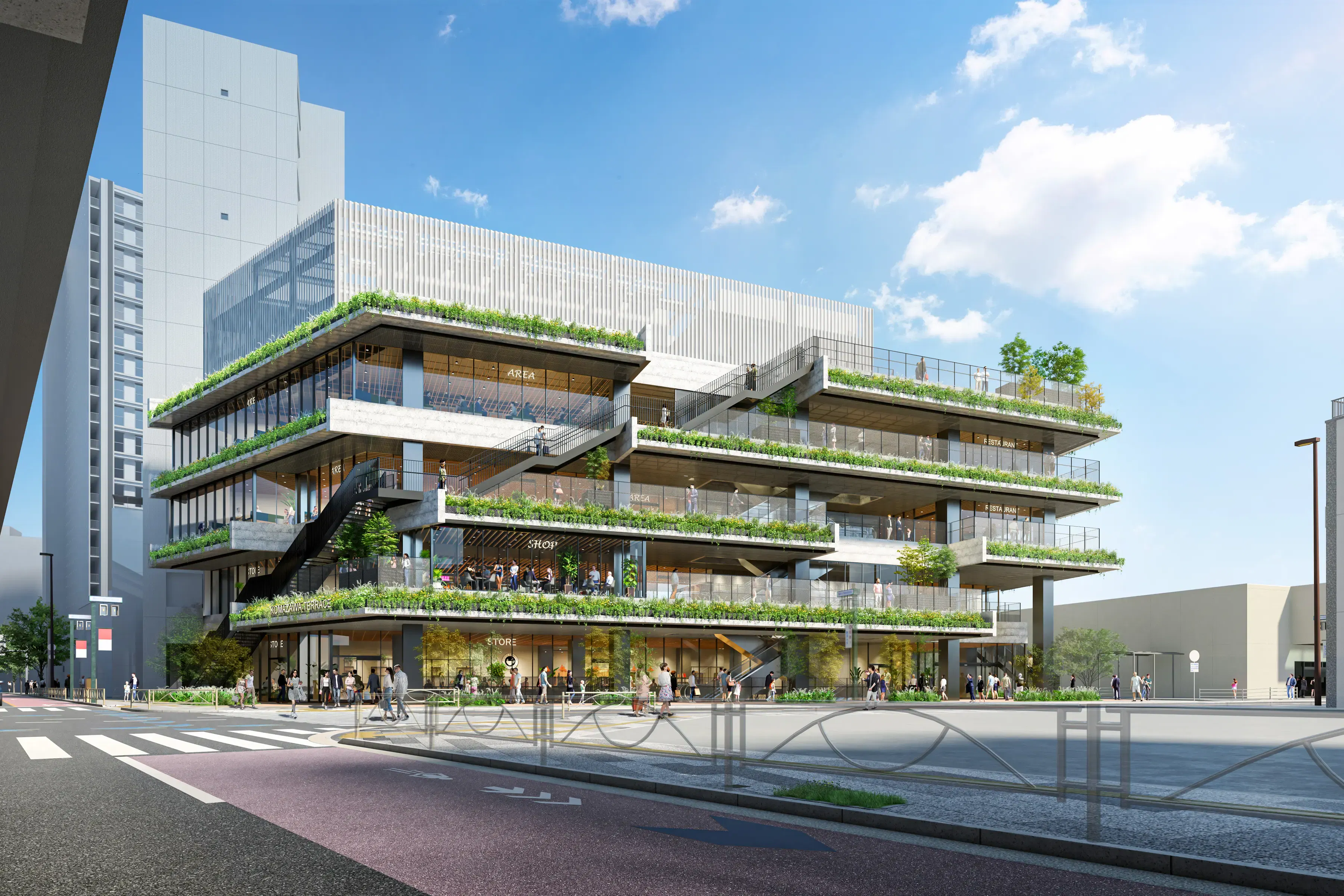 【KOMAZAWA Park Quarter】【駒沢大学駅徒歩1分】カフェ横の緑あふれるテラス空間「KOMAZAWA Park Quarter Biotope」