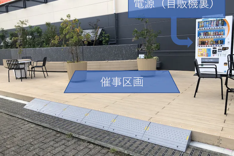 【マーケットスクエア中山寺】「1F入口横テラス」食物販や飲食、屋外イベントやプロモーションに最適なスペースの画像1