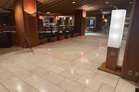 【會津芦ノ牧温泉 大川荘】宿泊者向けの物販やプロモーションにおすすめのロビーのイベントスペース