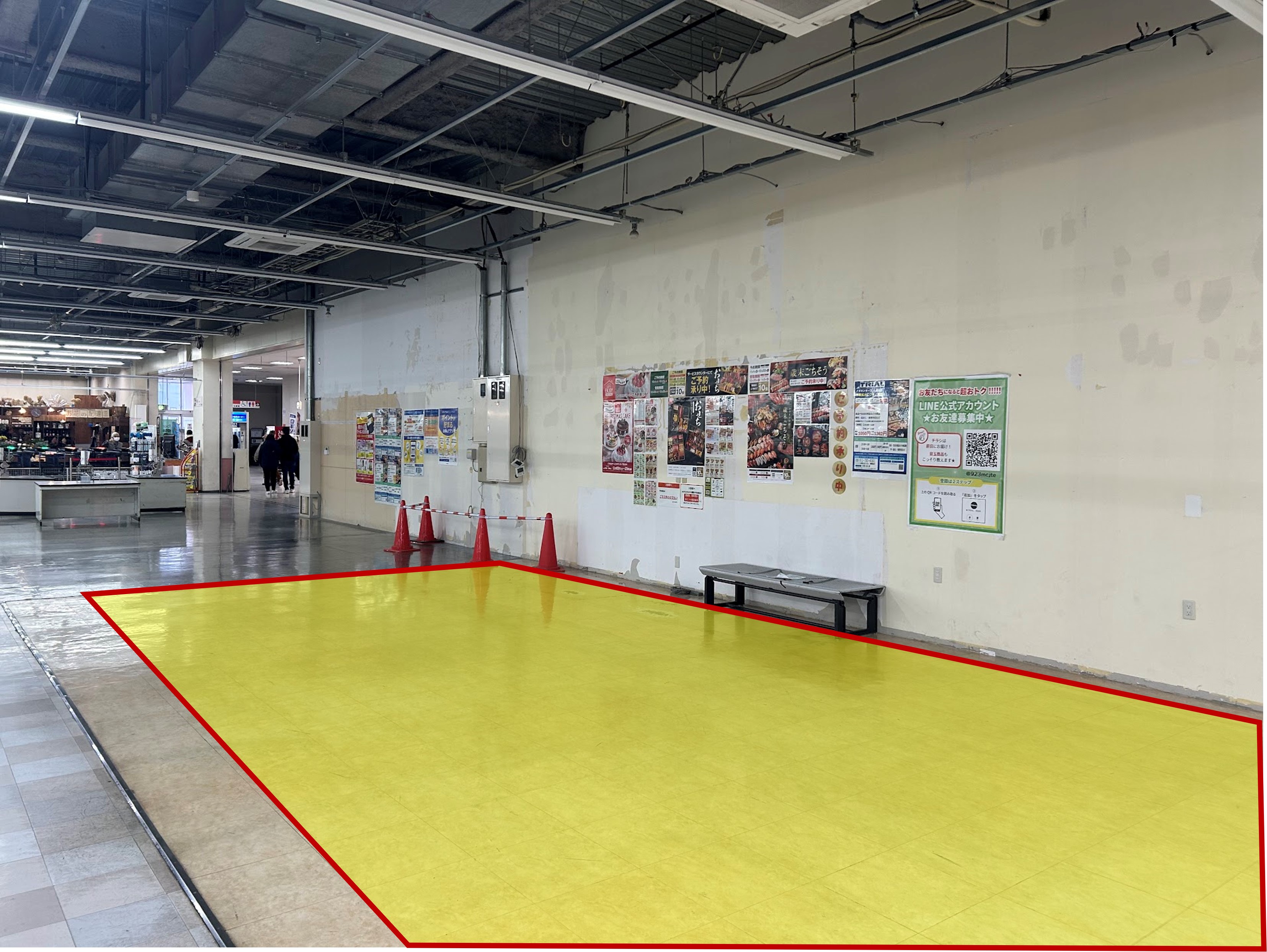 【メガセンタートライアル伏古店】販促プロモーションやポップアップストアに最適なレジアウト「Ⓓスペース」