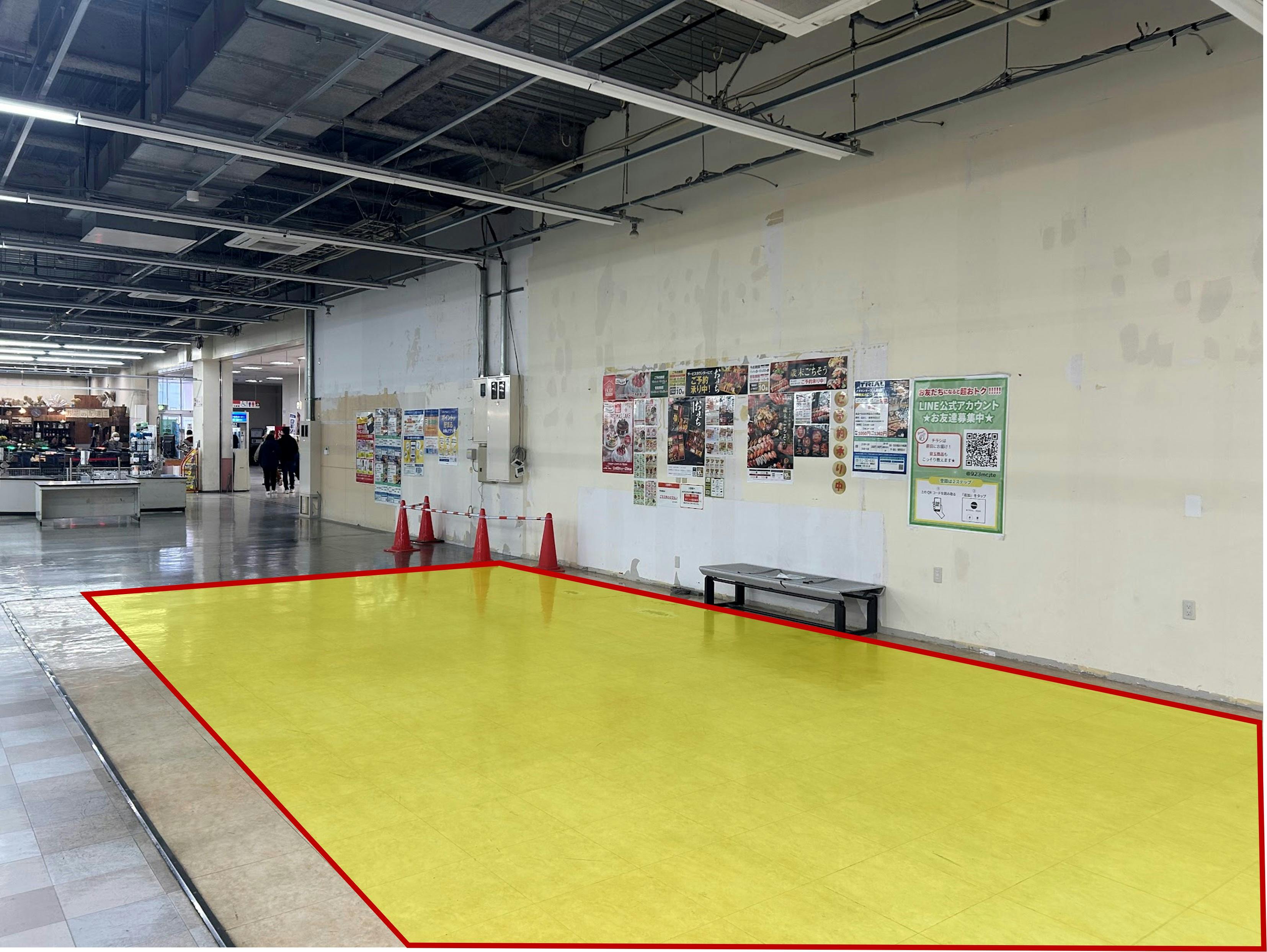 【メガセンタートライアル伏古店】販促プロモーションやポップアップストアに最適なレジアウト「Ⓓスペース」