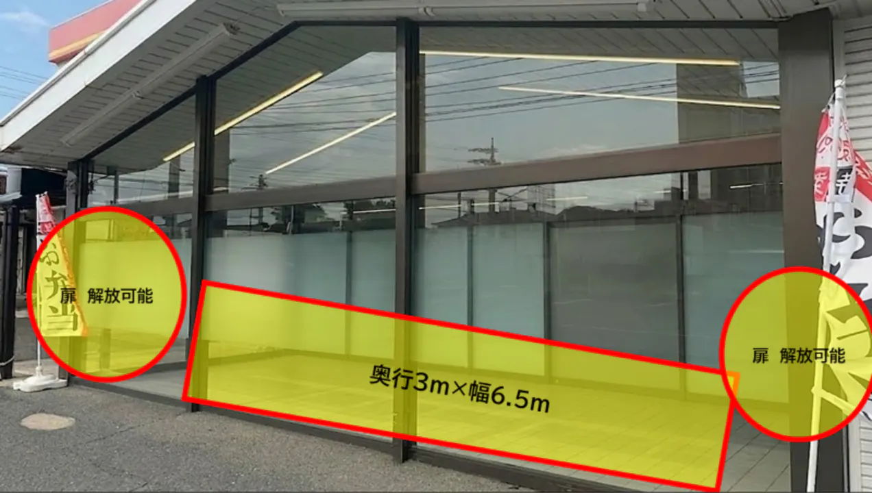 【TRIAL GO下関生野店】Ⓐ食物販やPR活動に最適な【駐車場横　スペース】の画像